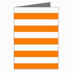 Horizontal Stripes - White and Orange Greeting Card