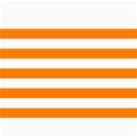 Horizontal Stripes - White and Orange 5  x 7  Photo Cards