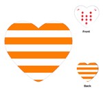 Horizontal Stripes - White and Orange Playing Cards (Heart)