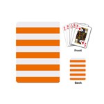 Horizontal Stripes - White and Orange Playing Cards (Mini)