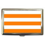 Horizontal Stripes - White and Orange Cigarette Money Case