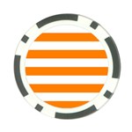 Horizontal Stripes - White and Orange Poker Chip Card Guard
