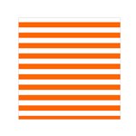 Horizontal Stripes - White and Safety Orange Small Satin Scarf  (Square)