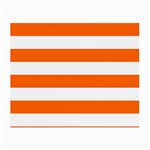 Horizontal Stripes - White and Safety Orange Small Glasses Cloth