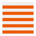 Horizontal Stripes - White and Safety Orange Medium Glasses Cloth (2 Sides)