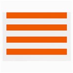 Horizontal Stripes - White and Safety Orange Large Glasses Cloth