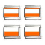 Horizontal Stripes - White and Safety Orange 9mm Italian Charm (4 pack)