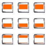 Horizontal Stripes - White and Safety Orange Mega Link Italian Charm (9 pack)