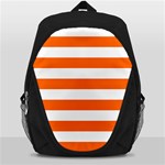 Horizontal Stripes - White and Safety Orange Backpack Bag