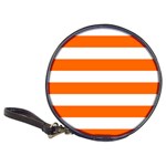 Horizontal Stripes - White and Safety Orange Classic 20-CD Wallet