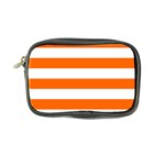 Horizontal Stripes - White and Safety Orange Coin Purse