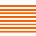 Horizontal Stripes - White and Safety Orange Collage 8  x 10 
