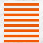 Horizontal Stripes - White and Safety Orange Canvas 8  x 10 