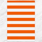 Horizontal Stripes - White and Safety Orange Canvas 12  x 18 
