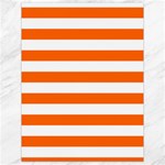 Horizontal Stripes - White and Safety Orange Canvas 18  x 24 