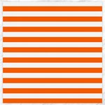 Horizontal Stripes - White and Safety Orange Canvas 20  x 20 