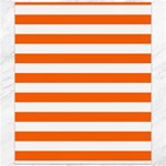 Horizontal Stripes - White and Safety Orange Canvas 20  x 24 
