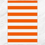 Horizontal Stripes - White and Safety Orange Canvas 20  x 30 