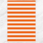 Horizontal Stripes - White and Safety Orange Canvas 24  x 36 