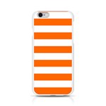 Horizontal Stripes - White and Safety Orange Apple iPhone 6/6S Silicone Case (Transparent)