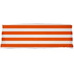 Horizontal Stripes - White and Safety Orange Body Pillow Case Dakimakura (Two Sides)