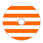 Horizontal Stripes - White and Safety Orange CD Wall Clock