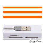 Horizontal Stripes - White and Safety Orange Memory Card Reader (Stick)