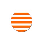 Horizontal Stripes - White and Safety Orange Golf Ball Marker