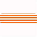 Horizontal Stripes - White and Safety Orange Medium Bar Mat
