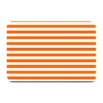 Horizontal Stripes - White and Safety Orange Plate Mat