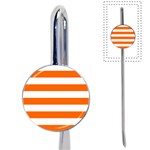 Horizontal Stripes - White and Safety Orange Book Mark
