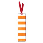 Horizontal Stripes - White and Safety Orange Small Book Mark
