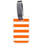 Horizontal Stripes - White and Safety Orange Luggage Tag (Two Sides)