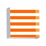 Horizontal Stripes - White and Safety Orange 4 x 4  Acrylic Photo Block