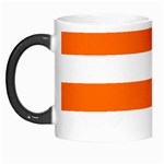 Horizontal Stripes - White and Safety Orange Morph Mug