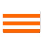 Horizontal Stripes - White and Safety Orange Magnet (Rectangular)