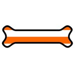 Horizontal Stripes - White and Safety Orange Magnet (Dog Bone)