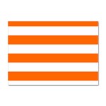 Horizontal Stripes - White and Safety Orange Sticker A4 (10 pack)
