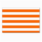 Horizontal Stripes - White and Safety Orange Postcard 4 x 6  (Pkg of 10)