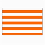 Horizontal Stripes - White and Safety Orange Postcard 5  x 7 