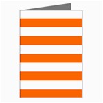 Horizontal Stripes - White and Safety Orange Greeting Cards (Pkg of 8)