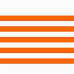 Horizontal Stripes - White and Safety Orange 5  x 7  Photo Cards