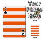Horizontal Stripes - White and Safety Orange Playing Cards 54 Designs