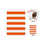 Horizontal Stripes - White and Safety Orange Playing Cards (Mini)