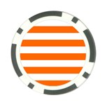 Horizontal Stripes - White and Safety Orange Poker Chip Card Guard