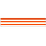 Horizontal Stripes - White and Tangelo Orange Flano Scarf (Large)