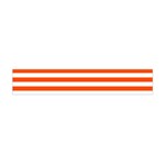 Horizontal Stripes - White and Tangelo Orange Flano Scarf (Mini)