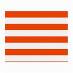 Horizontal Stripes - White and Tangelo Orange Small Glasses Cloth (2 Sides)