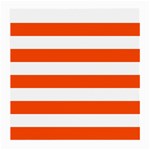 Horizontal Stripes - White and Tangelo Orange Medium Glasses Cloth (2 Sides)
