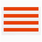 Horizontal Stripes - White and Tangelo Orange Large Glasses Cloth
